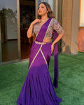 Royal purple Designer Saree