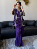 Royal Purple Draped Dhoti Set