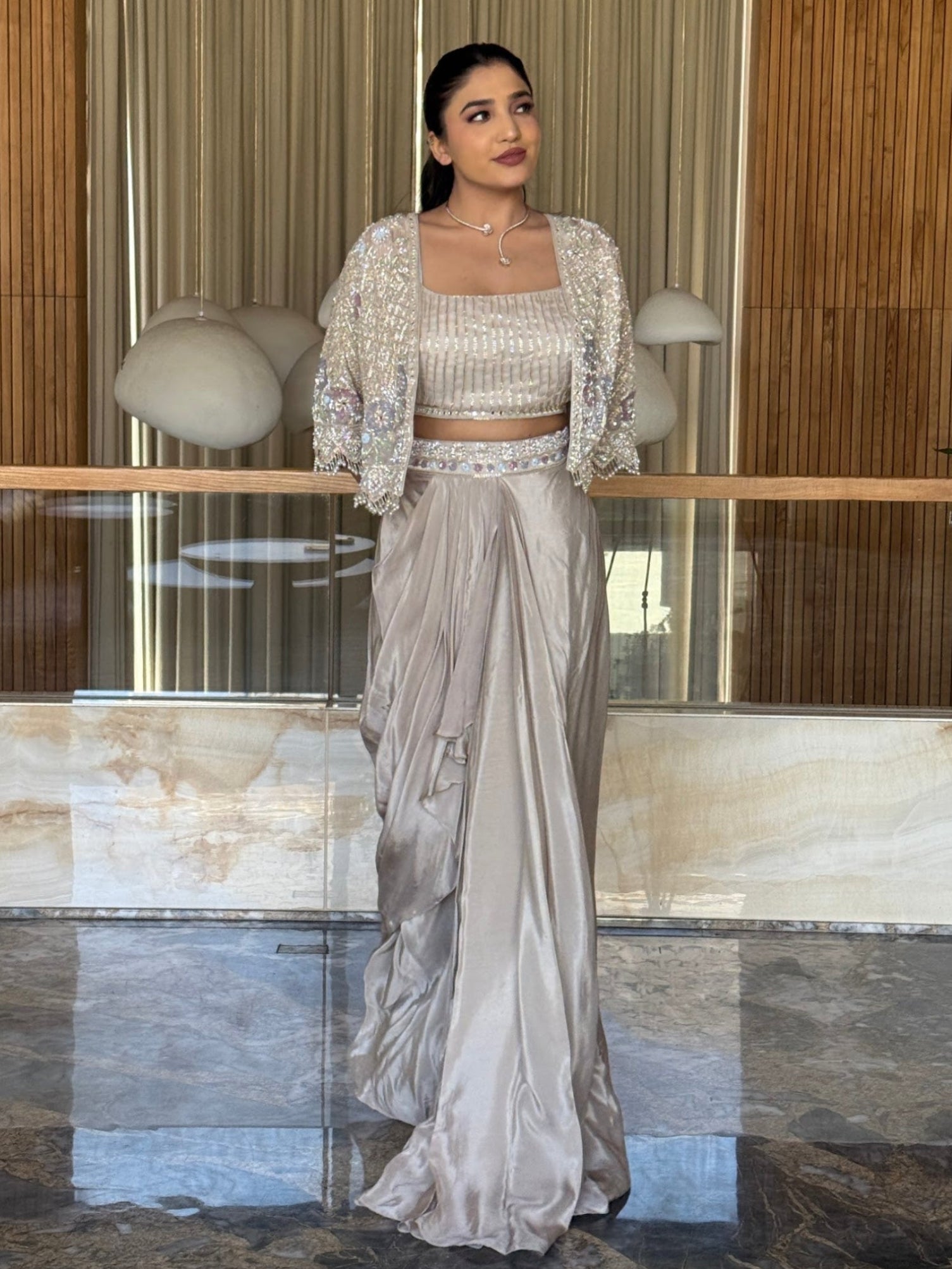Crystal shimmer cape set