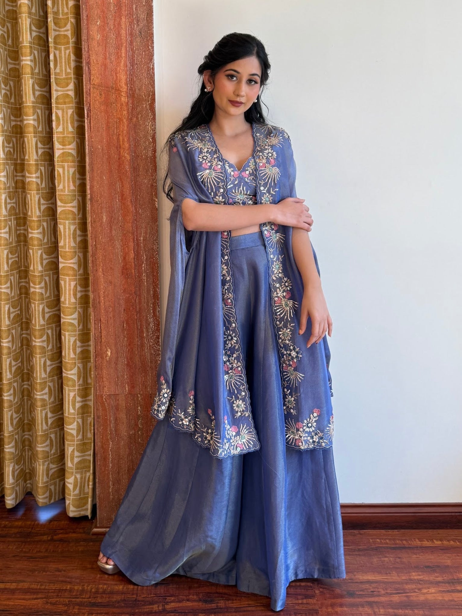 Lavender Mist Cape Palazzo Set