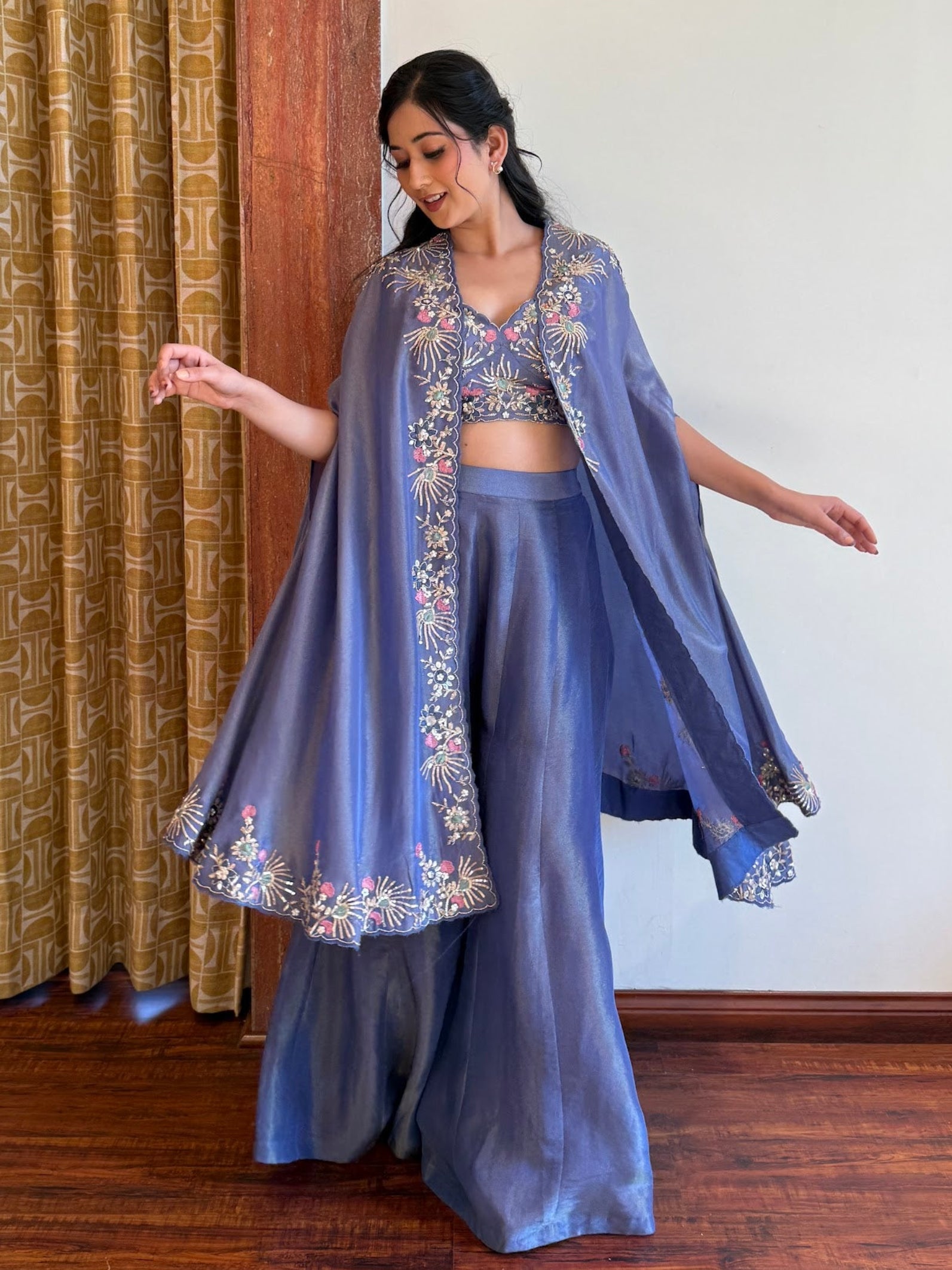Lavender Mist Cape Palazzo Set