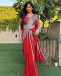 Scarlet Mirror Work Saree