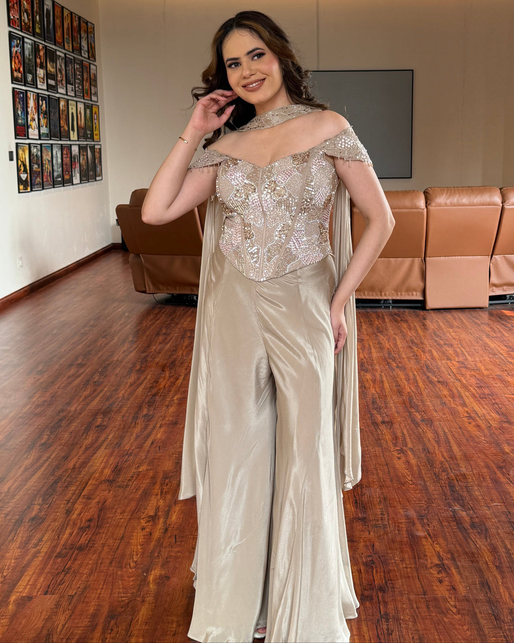 Champagne Stardust plazzo Set