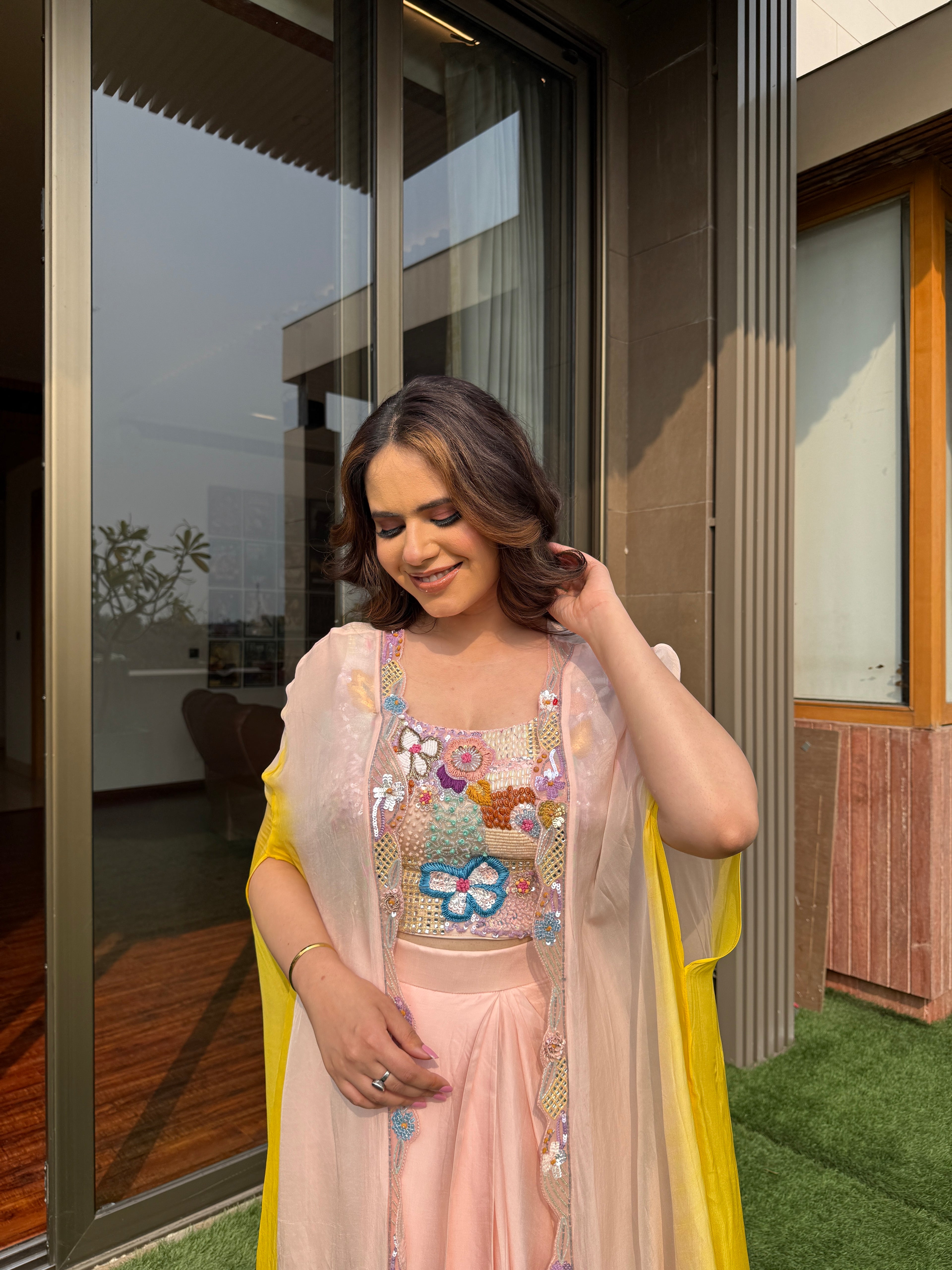 Sunshine Bloom Ombre Lehenga Set