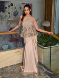 Sand Embellished Drape skirt Set