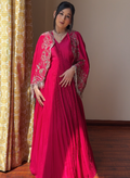 Fuchsia Bloom Cape Gown