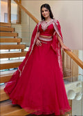 Classic Red cape lehanga