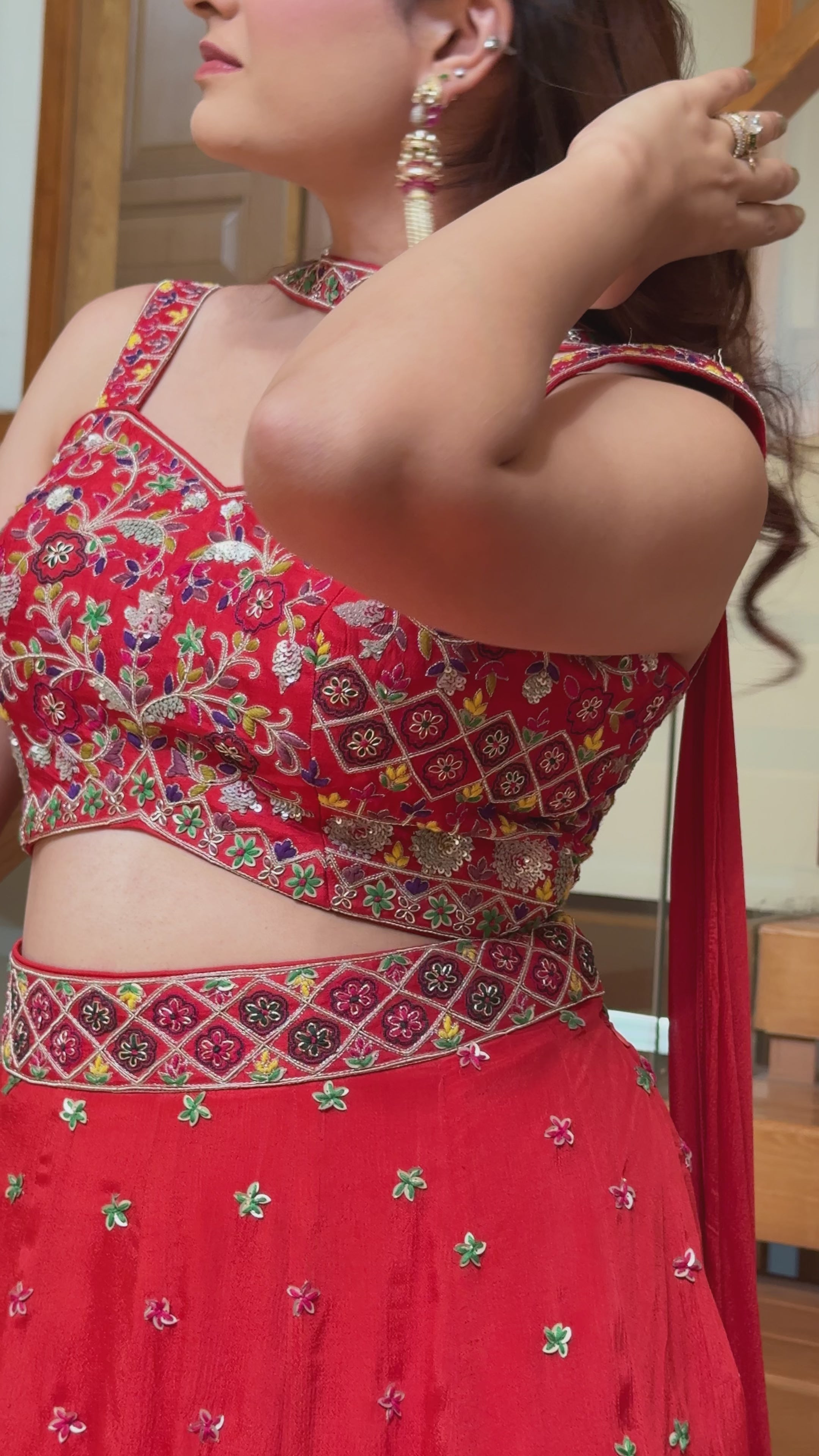 Rust Royal embroidered lehanga set